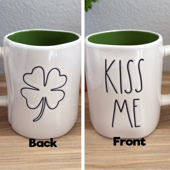 Rae Dunn Other - ❗️RAE DUNN KISS ME / CLOVER ST PATRICKS MODERN FARMHOUSE COFFEE TEA MUG